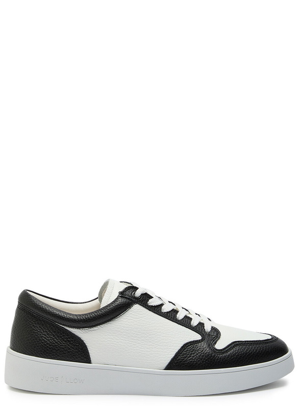 Photo: Jude Llow Telier Panelled Grained Leather Sneakers Black And White