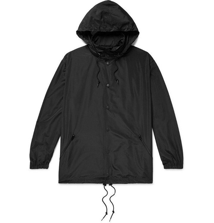 Photo: Balenciaga - Oversized Logo-Embroidered Shell Hooded Jacket - Black