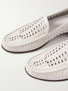 SAINT LAURENT - Swann Woven Leather Loafers - White - EU 40