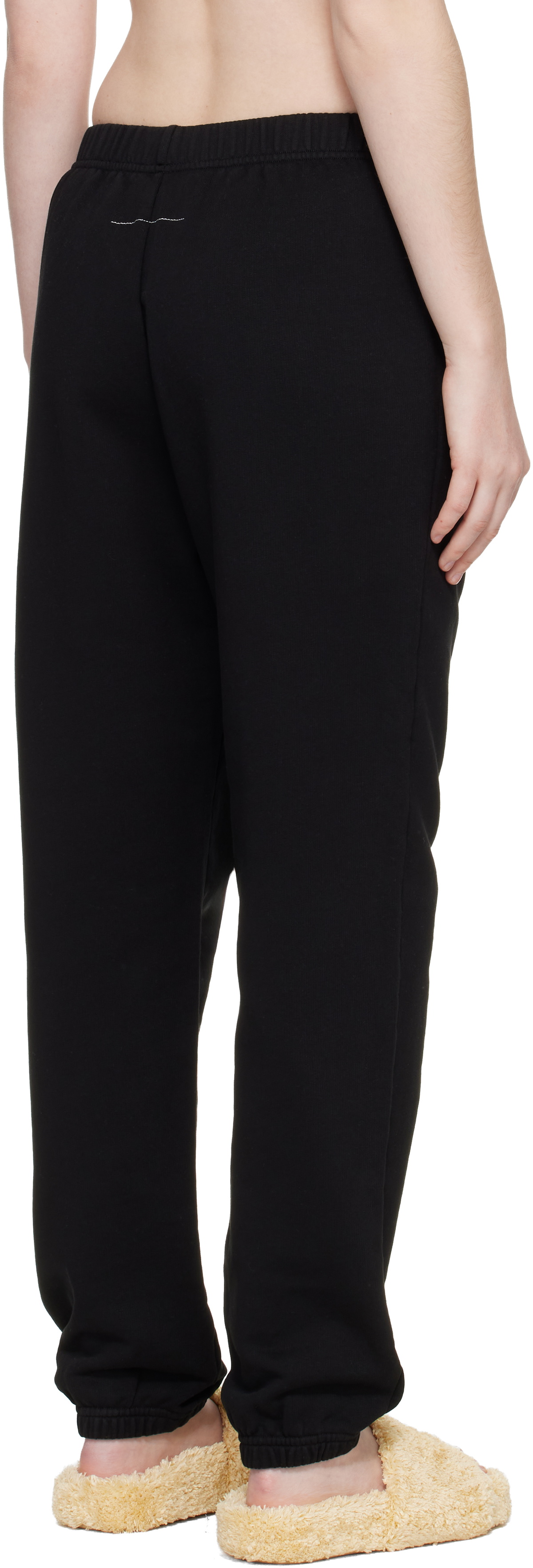 MM6 Maison Margiela Black Unbrushed Cotton Sweatpants