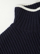 Theory - Dimo Ribbed Wool and Cashmere-Blend Rollneck Sweater - Blue