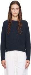 BOSS Navy Crewneck Stretch Sweater