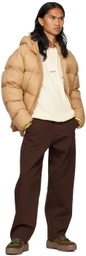 MSGM Brown Straight-Leg Trousers