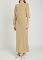 Joseph Joya Draped Satin-twill Maxi Dress Beige