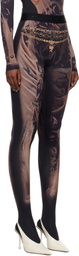 Marine Serre SSENSE Exclusive Black Wet Nuisette Printed Jersey Leggings