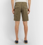 Brunello Cucinelli - Linen and Cotton-Blend Cargo Shorts - Army green