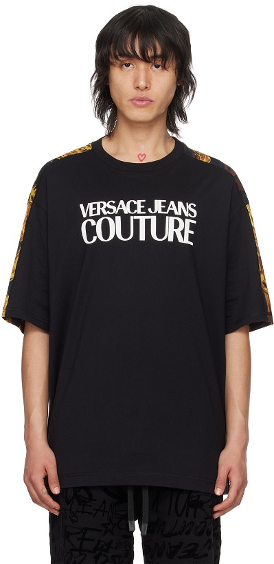 Photo: Versace Jeans Couture Black Watercolour Couture T-Shirt