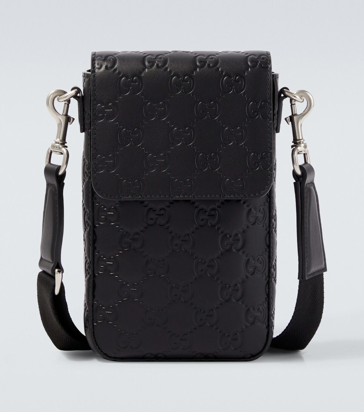 Gucci GG Emblem debossed leather phone pouch