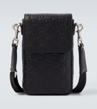 Gucci GG Emblem debossed leather phone pouch