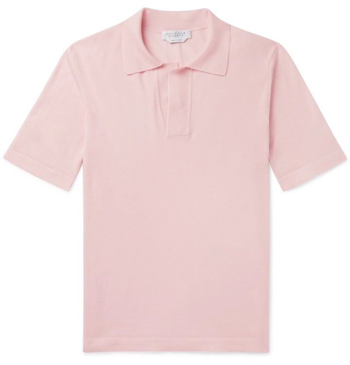 Photo: Gabriela Hearst - Slim-Fit Virgin Wool Polo Shirt - Pink