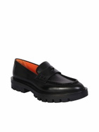 Santoni Black Penny Loafer