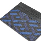 Versace Men's Monogrammed Geometric Logo Card Holder in Black/Purple