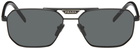 Prada Eyewear Black Logo Bridge Sunglasses