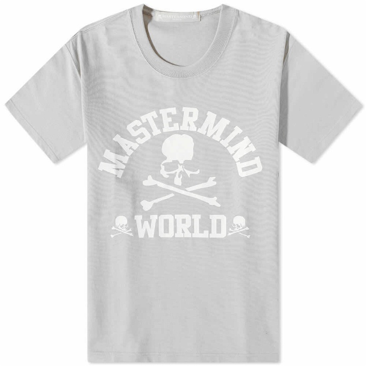 Photo: MASTERMIND WORLD Men's College Logo T-Shirt in Grey