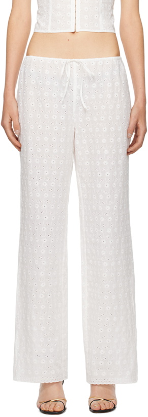 Photo: Frankies Bikinis White Daisy Trousers