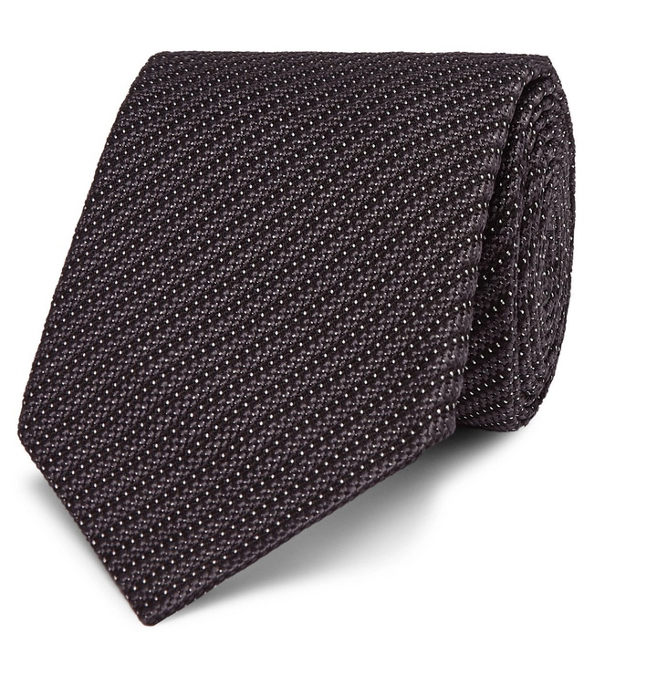 Photo: TOM FORD - 7cm Striped Silk-Blend Jacquard Tie - Gray