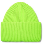 Acne Studios - Logo-Appliquéd Ribbed Wool Beanie - Bright green