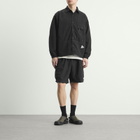 and wander Men's Crinkled Nylon Shirt Jacket in Black