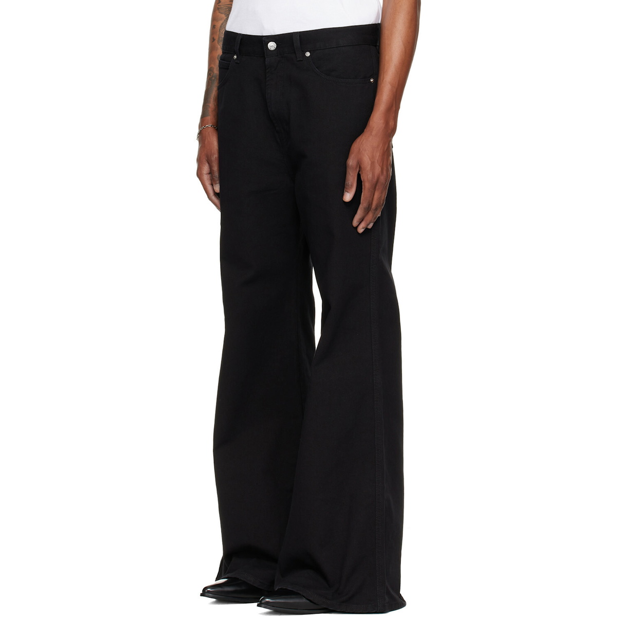 LU'U DAN Black Denim Phat Jeans