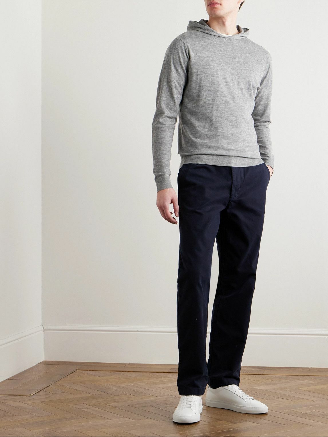 Peter Millar - Excursionist Flex Merino Wool-Blend Hoodie - Gray