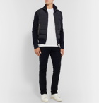 TOM FORD - Slim-Fit Panelled Ribbed Wool and Quilted Shell Down Jacket - Blue