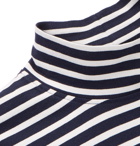 Mr P. - Striped Cotton-Jersey Rollneck T-shirt - Men - Navy