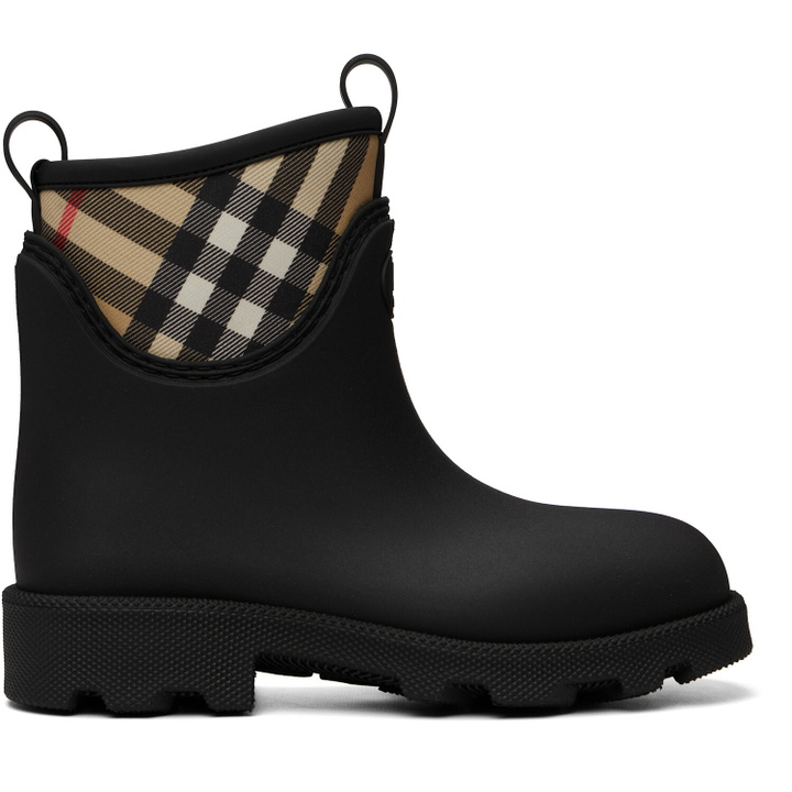 Photo: Burberry Black Rubber Marsh Stamp Low Boots​