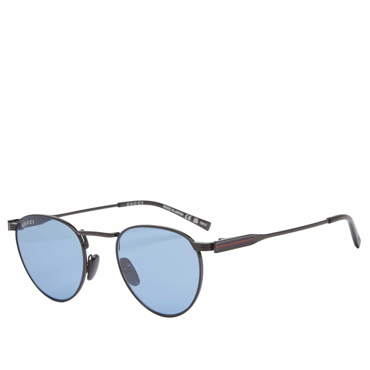 Gucci Black Rectangular Half-Rim Sunglasses Gucci