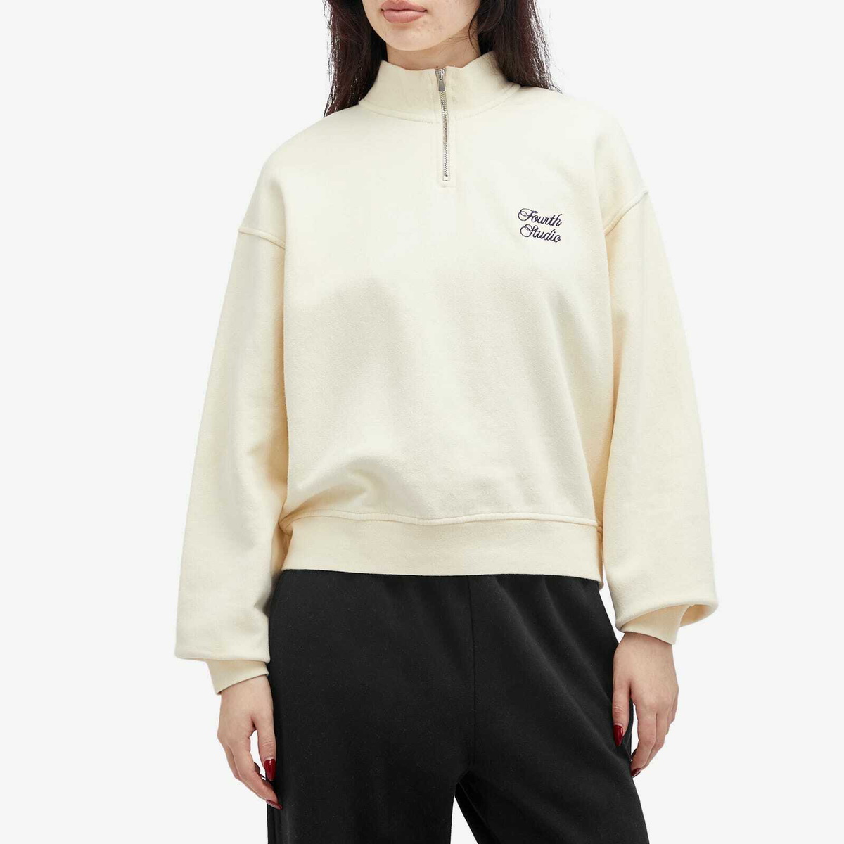 4th & Reckless Women's Jacques Quarter Zip Sweatshirt in Cream