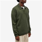 Norse Projects Men's Marco Merino Lambswool Polo Shirt in Army Green