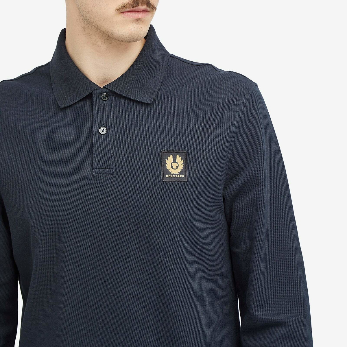 Belstaff Men's Long Sleeved Polo in Blue