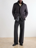 Thom Sweeney - Suede and Rib-Trimmed Padded Shell Coat - Brown
