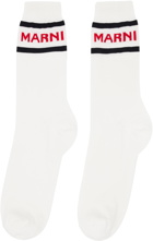 Marni White Logo Cuffs Socks