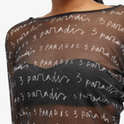 3.Paradis Women's Logo Print Mesh Top in Black