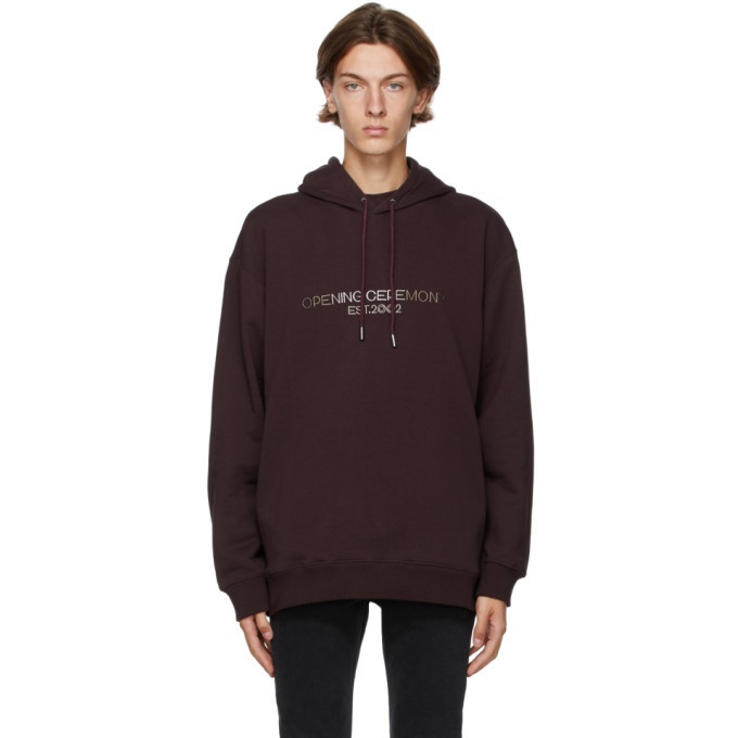Photo: Opening Ceremony Brown Embroidered Logo Hoodie