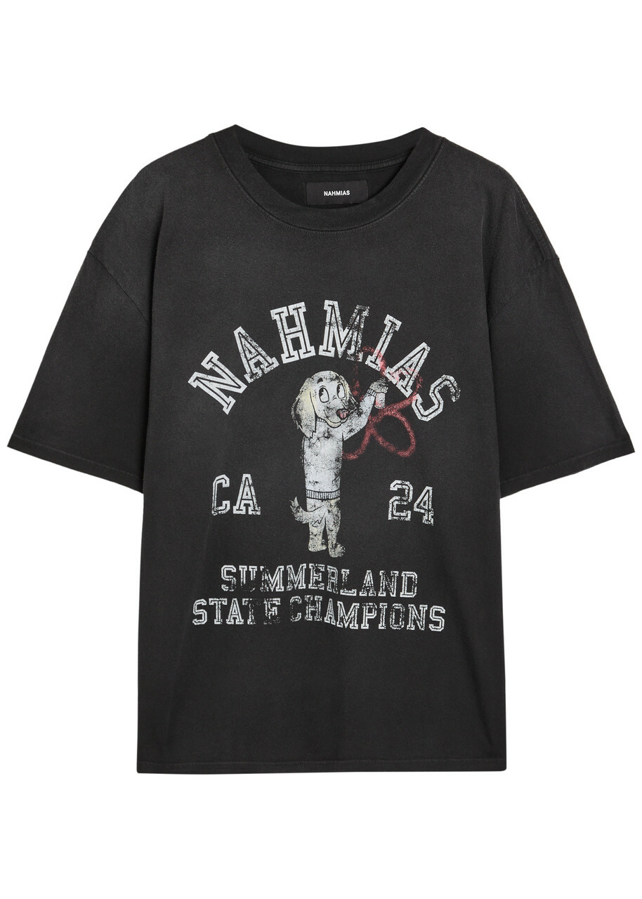 Nahmias State Champions Printed Cotton T-shirt Black