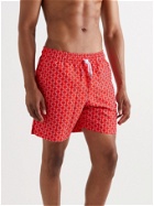 Derek Rose - Mid-Length Printed Swim Shorts - Red