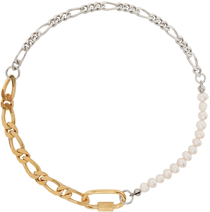 Photo: IN GOLD WE TRUST PARIS Silver & Gold Figaro Pearl Necklace