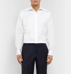Ermenegildo Zegna - White Cutaway-Collar Cotton Oxford Shirt - White