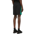 Acne Studios Black and Green Side-Stripe Track Shorts
