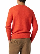 MC2 Saint Barth Man Orange Stretch Wool Sweater With St. Barth Embroidery
