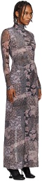 Rosetta Getty Multicolor Long Sleeve Maxi Dress