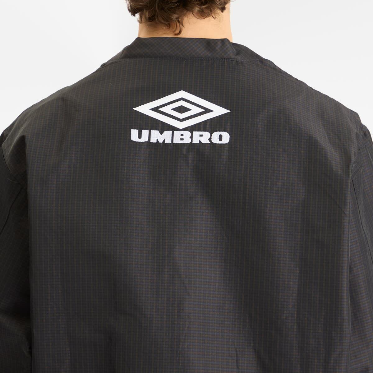 Umbro by Slam Jam Men's Micro Check Bomber Jacket in Navy