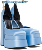Versace Blue Medusa Aevitas Platform Heels