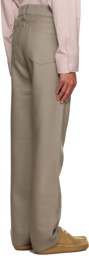 AMI Paris Taupe Straight-Fit Trousers