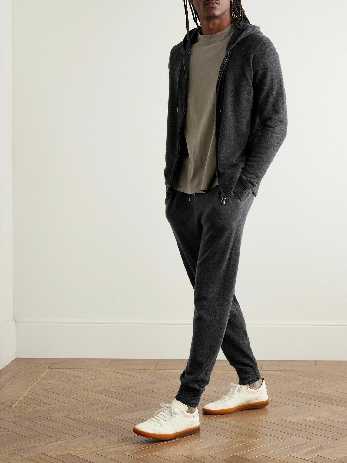 Derek Rose - Finley Tapered Cashmere Sweatpants - Gray