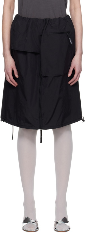 Photo: Kijun Black Parka Layered Midi Skirt
