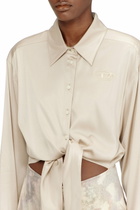 Diesel Satin mini dress with knotted top - Dresses Womens in Beige