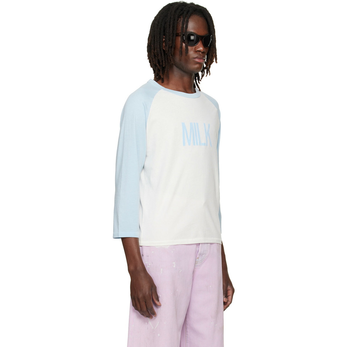 Acne Studios White & Blue Milk Graphic T-shirt
