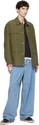 BOSS Khaki Water-Repellent Field Checkered Lining Jacket